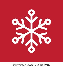 Basic Simple Minimalist Snowflake 8th Style for Christmas. Editable Icon Vector