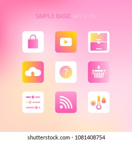 Basic Simple Mobile Icon Set Stock Vector (Royalty Free) 1081408754 ...