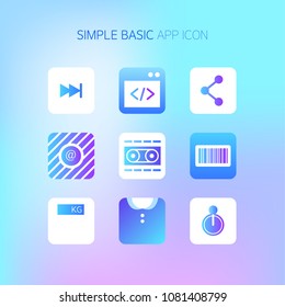 Basic Simple Mobile Icon Set