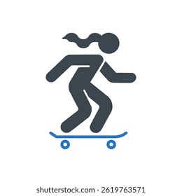Basic Skateboarding Stance Icon Isolated On White Background