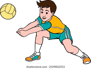 basic skills of volleyball  vector illustration isolated on with background
