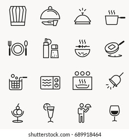 Basic Small restaurant icon concept slim style. Cooking for sale and service