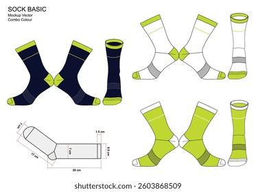 BASIC SOCK And Combo Colour Vector Mockup