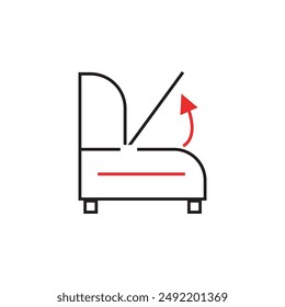 Basic sofa, storage sign. thin line