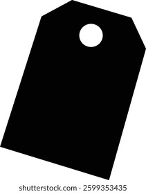 A basic, solid black price tag graphic minimal flat vector