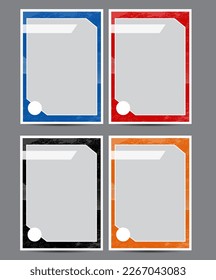 Basic sport player trading card frame border template design  set 