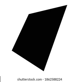 Basic square shape, Square plane in perspective. 3D flat angle trapeze, rhomb shape