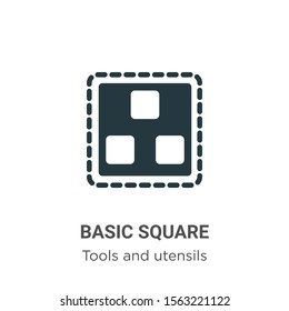 Basic square vector icon on white background. Flat vector basic square icon symbol sign from modern tools and utensils collection for mobile concept and web apps design.