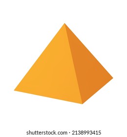 Basic stereometry shapes realistic composition with isolated 3d image of colorful square pyramid on blank background vector illustration