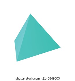Basic stereometry shapes realistic composition with isolated 3d image of colorful triangle pyramid on blank background vector illustration
