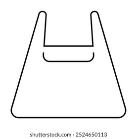 A basic, stylized outline of a shopping bag in minimalistic design style. Ideal for eco-friendly packaging, retail, shopping, sustainability, and environmental awareness campaigns. Simple, clean, mode