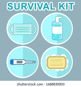 Basic survival kit to deal with corona virus pandemic.