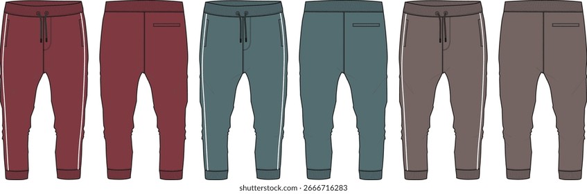 Básico pantalón de sudor de moda boceto plano