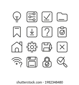 basic symbol icon set black and white