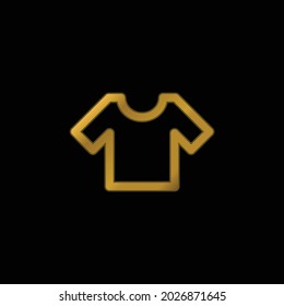 Basic T Shirt gold plated metalic icon or logo vector