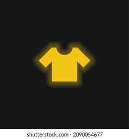 Basic T Shirt yellow glowing neon icon
