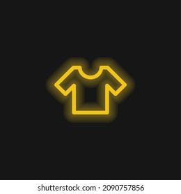 Icono básico de neón brillante amarillo de la camiseta T