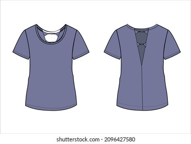 basic tee , top , t shirt drawing illustration design vector