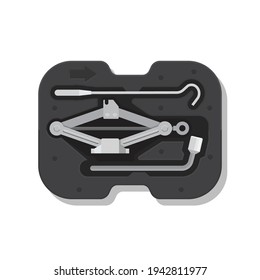 Basic tool in car for repair,isolated on white background vector illustration.