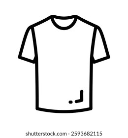 Basic t-shirt icon for casual wear representation