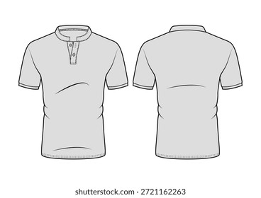 Ilustração básica do projeto da maquete da t-shirt: vista dianteira e traseira