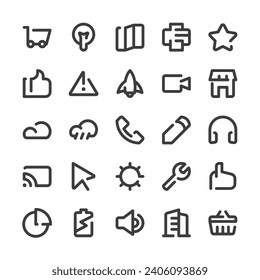 Basic UI icon set vector