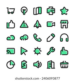 Basic UI icon set vector