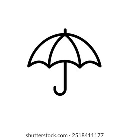 Ícone de guarda-chuva básico que representa proteção contra tempo, dias chuvosos e design meteorológico simples
