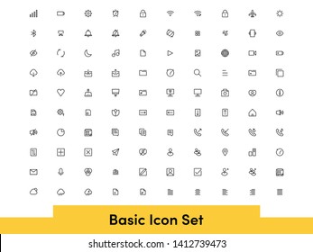 Basic User Interface Icon Set with Minimalist Style