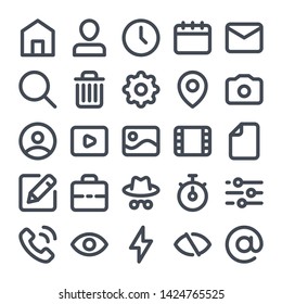 Basic User Interface vector bold line icons.