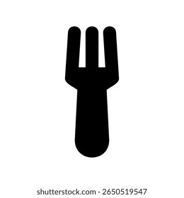 Basic utensil graphic depicting a three tined fork, perfect for dining and food related visuals