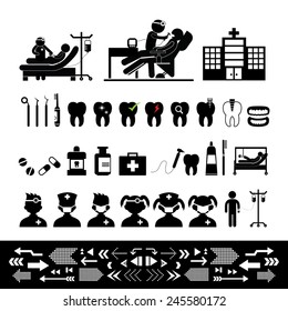 basic vector dental icon set 
