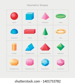 Basic vector geometric shapes isolated on a background. 
