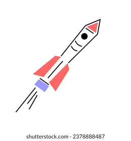 A basic vector illustration depicting a missile launched toward its target.
