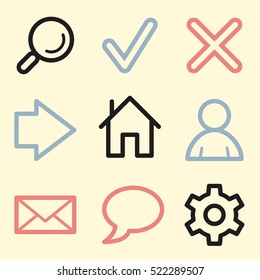 Basic vector mobile icons. Web infographics symbols.