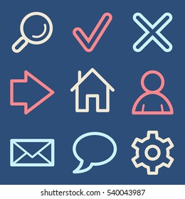 Basic vector mobile icons. Web infographics symbols.