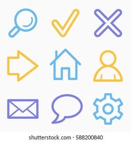 Basic vector mobile icons. Web infographics symbols.