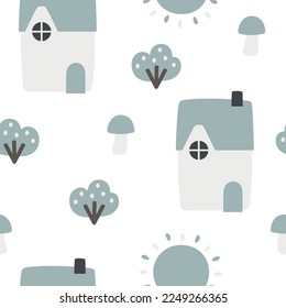 basic village scandinavian seamless pattern