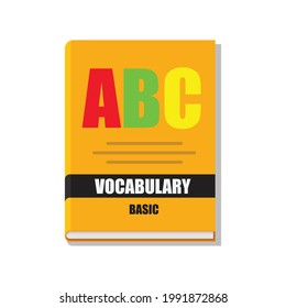 Basic vocabulary handbook icon isolated on white background vector illustration.