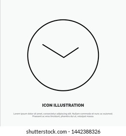 Basic, Watch, Time, Clock Line Icon Vector