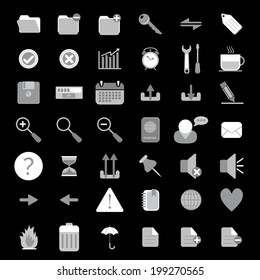 basic web icon set. monochrome icons