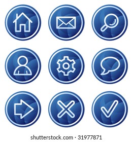 Basic web icons, blue circle buttons series