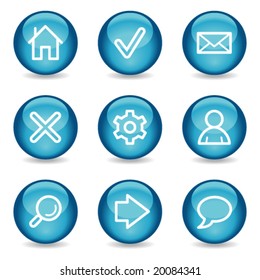 Basic web icons, blue glossy sphere series