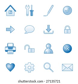 Iconos web básicos, serie azul