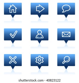 Basic web icons, blue speech bubbles sticker series