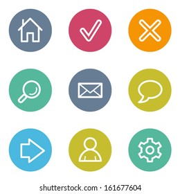 Basic web icons, color circle buttons