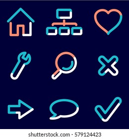 Basic web icons, colour contour series