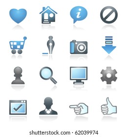 Basic web icons. Gray and blue series.