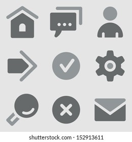 Basic web icons grayscale icons