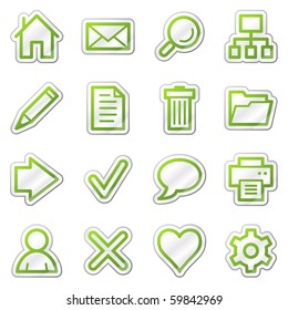 Basic Web Icons, Green Contour Sticker Series